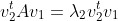 v_2^tAv_1=\lambda_2v_2^tv_1